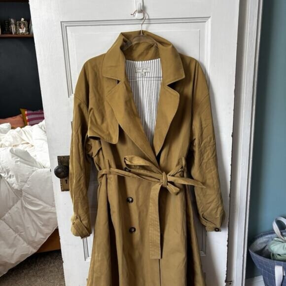 NILI LOTAN x Target Womens 1X Pleated Back Trench Coat Khaki - Picture 1 of 6